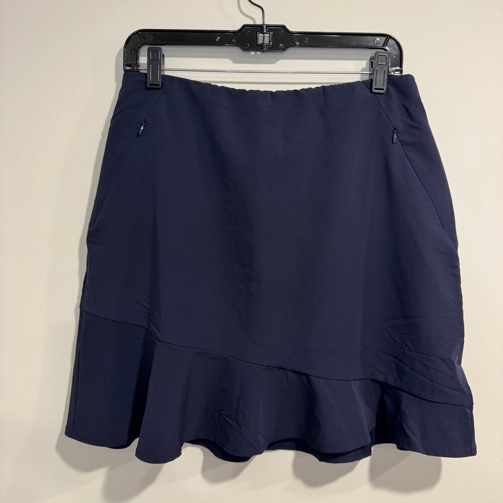 Tail Womens Solid Navy Blue Golf Skirt Skort Ruffle Hem Size 6 Small Modest